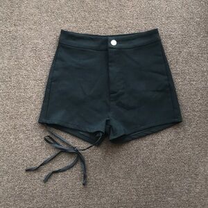 Elegant High Waist Black Women's Shorts